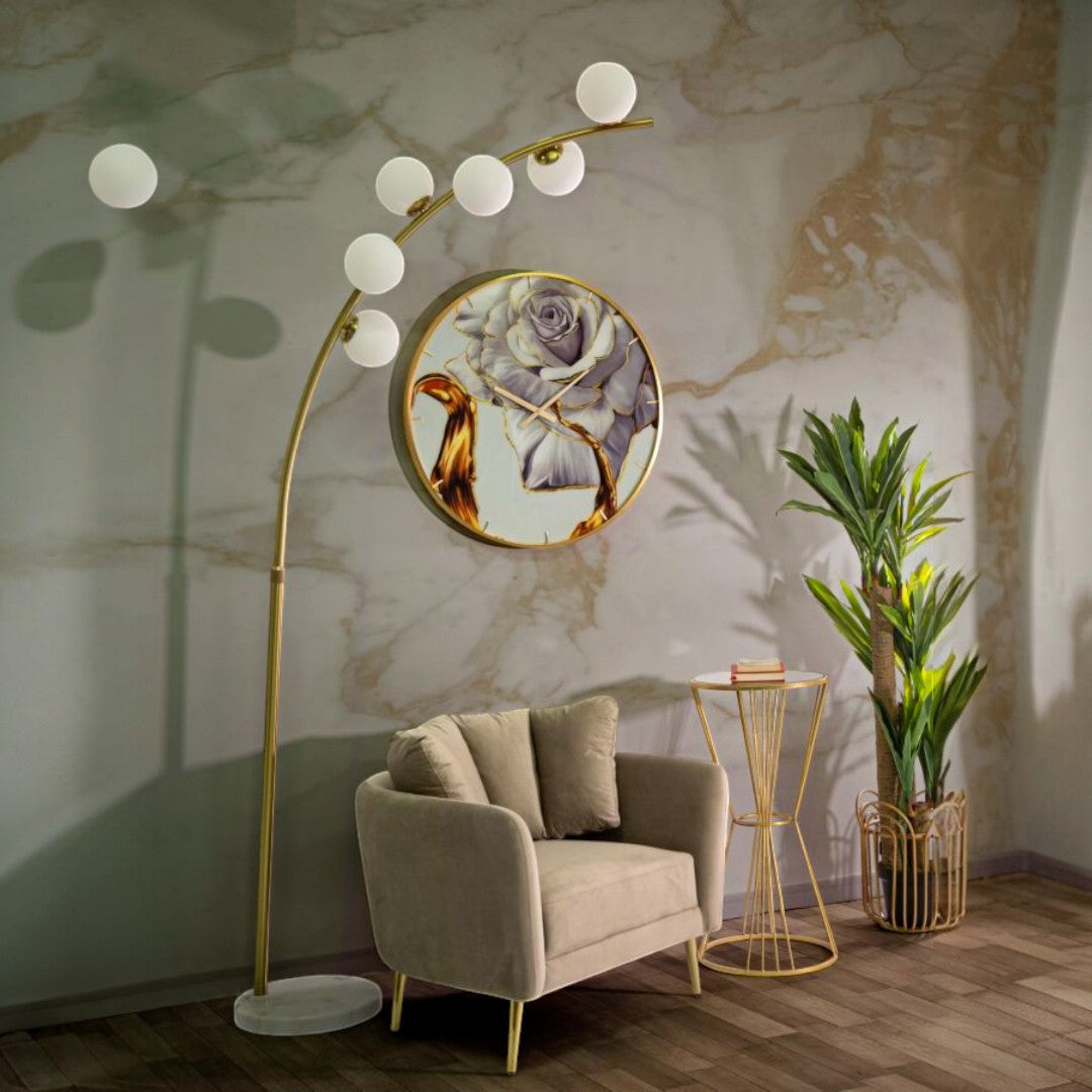 LAMPADA DA TERRA GLAMY ARC 6 LUCI - FERRETTI