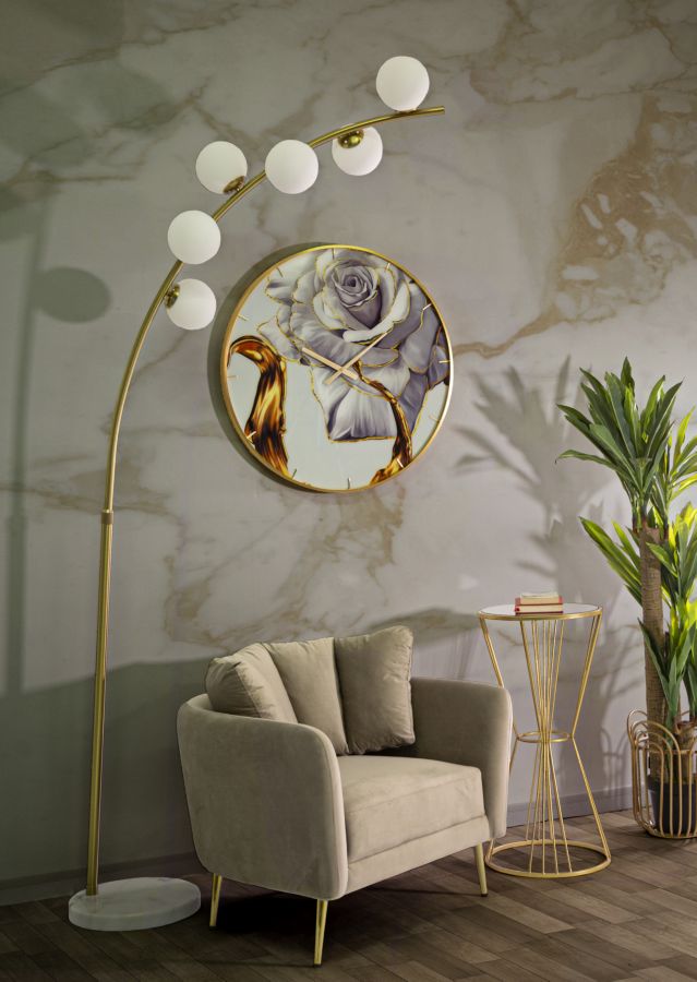 LAMPADA DA TERRA GLAMY ARC 6 LUCI - FERRETTI