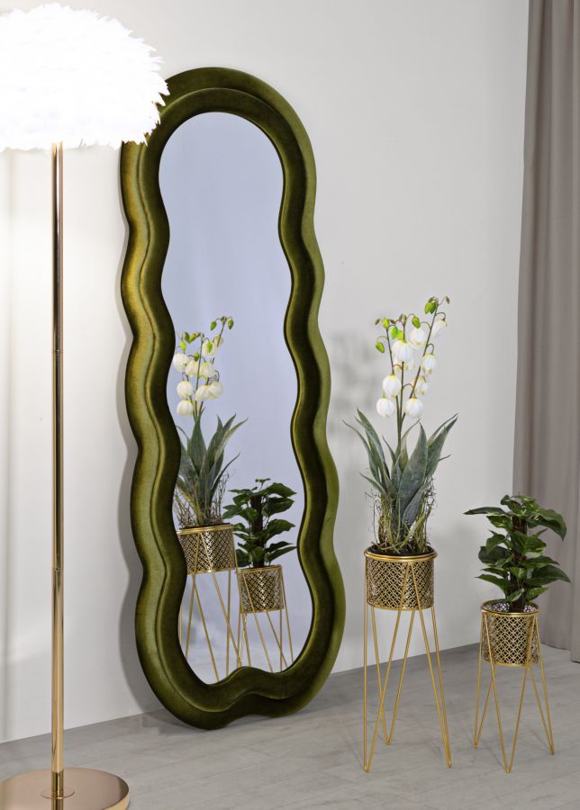 SPECCHIO DA MURO  MIKI VELLUTO VERDE - FERRETTI