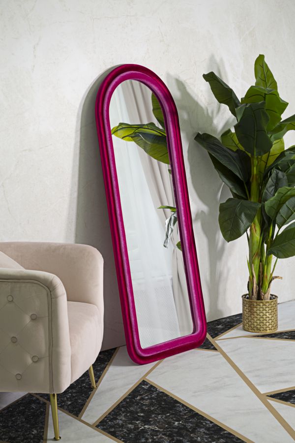 SPECCHIO DA MURO CLOE VELLUTO FUXIA - FERRETTI