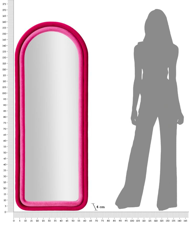 SPECCHIO DA MURO CLOE VELLUTO FUXIA - FERRETTI