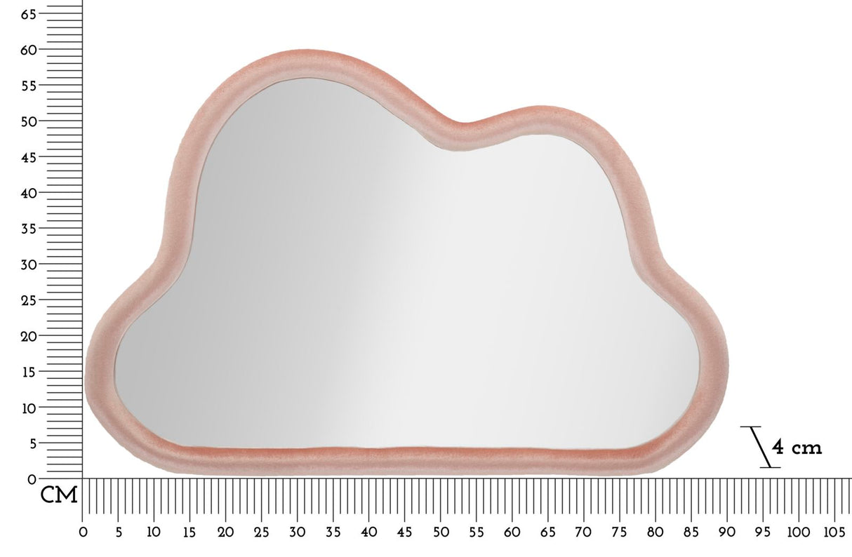 SPECCHIO DA MURO CLOUD VELLUTO ROSA - FERRETTI