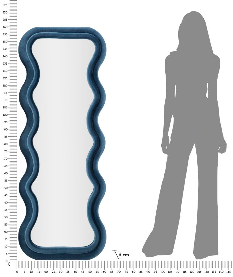 SPECCHIO DA MURO EMILY VELLUTO BLU - FERRETTI