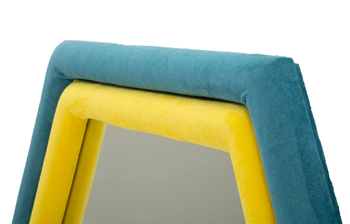 SPECCHIO DA MURO TONY VELLUTO BLU/GIALLO - FERRETTI