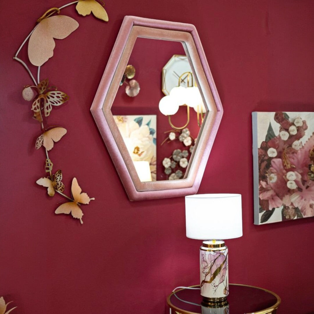 SPECCHIO DA MURO TONY VELLUTO ROSA/MIX - FERRETTI