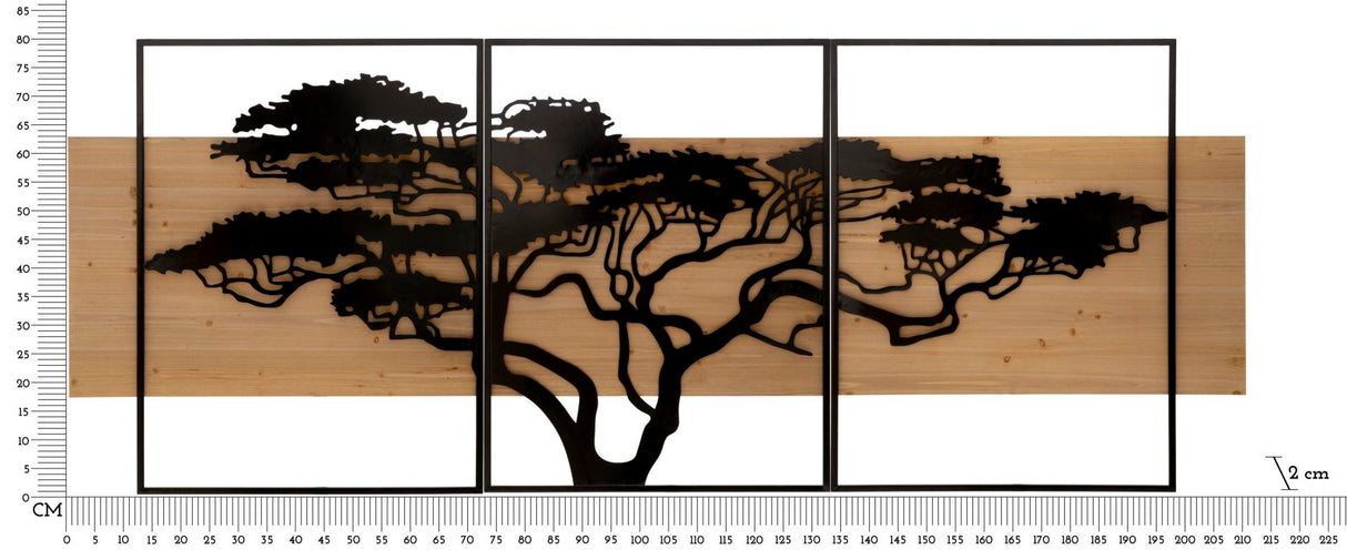PANNELLO DA MURO LAGOS FERRO E WOOD SET 3PZ - FERRETTI