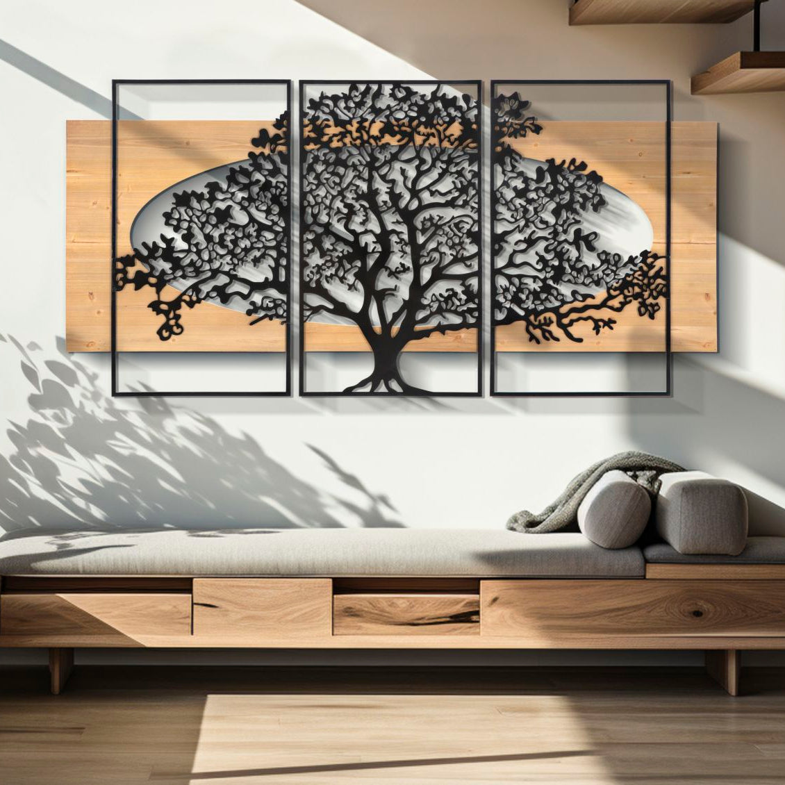 PANNELLO DA MURO TREE FERRO E WOOD SET 3PZ - FERRETTI