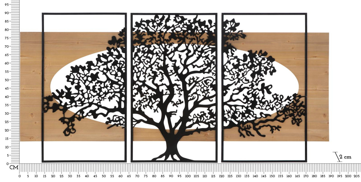 PANNELLO DA MURO TREE FERRO E WOOD SET 3PZ - FERRETTI
