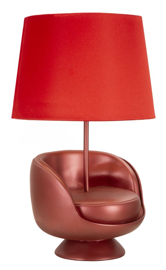LAMPADA DA COMODINO MIDCENTURY ROSSA - FERRETTI