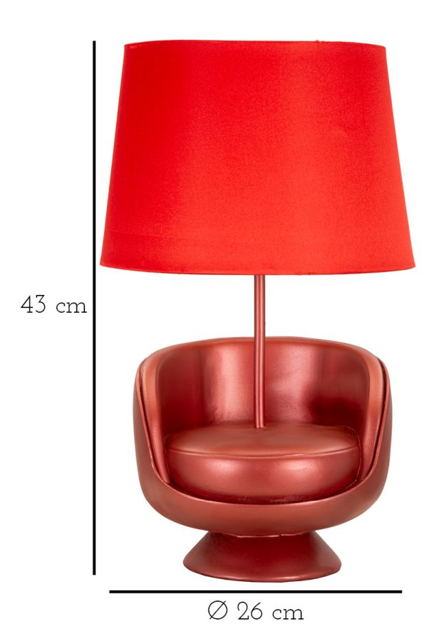 LAMPADA DA COMODINO MIDCENTURY ROSSA - FERRETTI