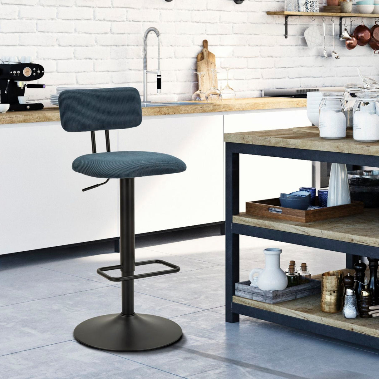 SGABELLO BAR LIGHT NAVY - FERRETTI