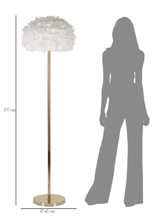 LAMPADA DA TERRA FEATHERS SLIM BIANCA - FERRETTI