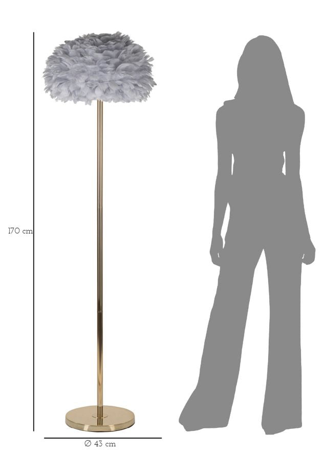 LAMPADA DA TERRA FEATHERS SLIM GRIGIA - FERRETTI