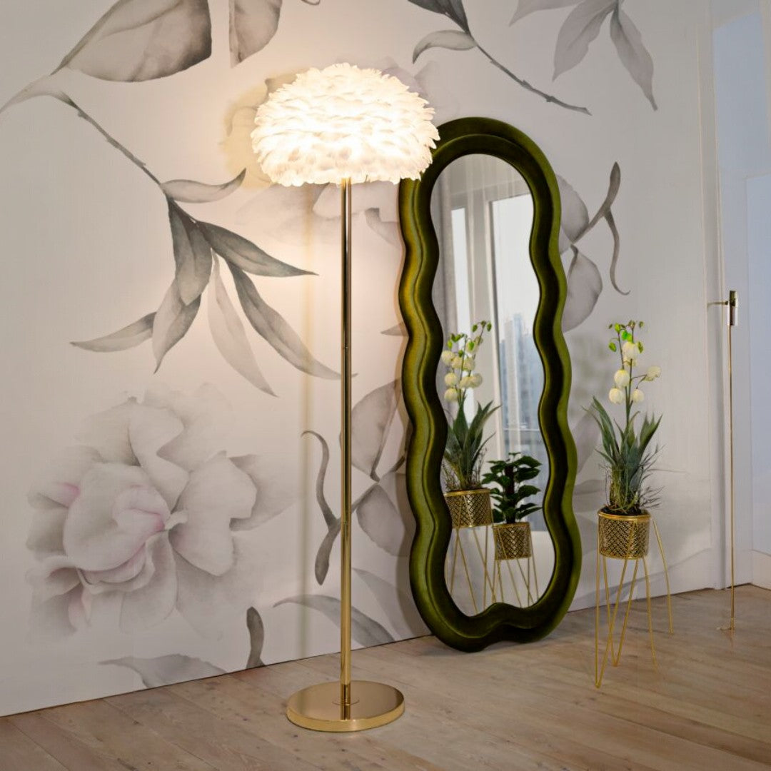 LAMPADA DA TERRA FEATHERS SLIM BIANCA - FERRETTI