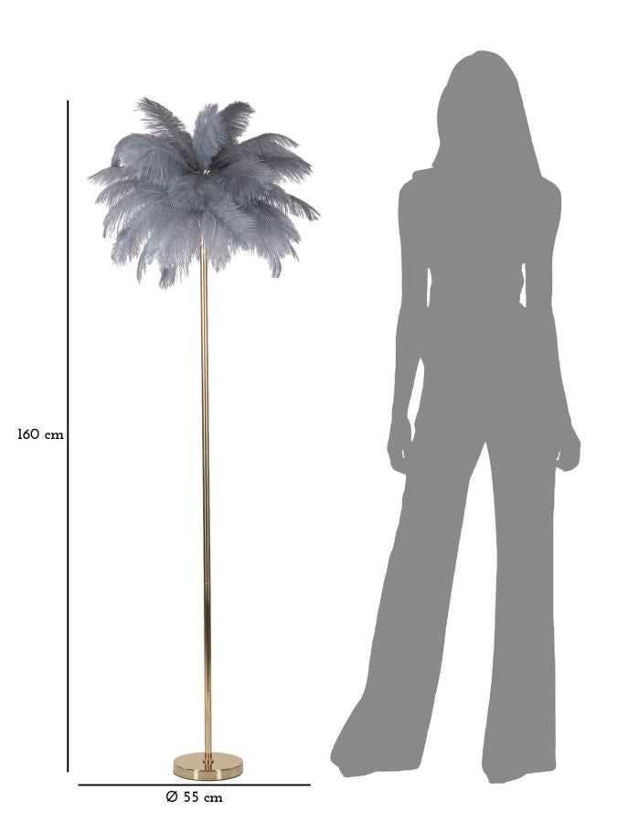 LAMPADA DA TERRA PALM GRIGIA - FERRETTI