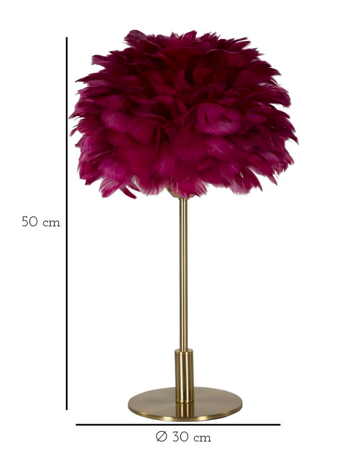 LAMPADA DA TAVOLO BALL FEATHER BORDEAUX - FERRETTI