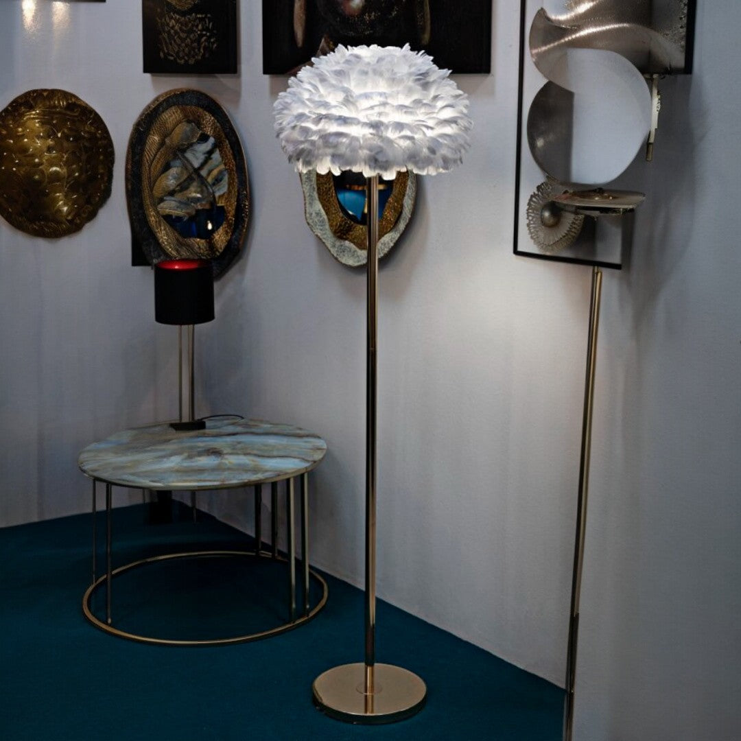 LAMPADA DA TERRA FEATHERS SLIM GRIGIA - FERRETTI