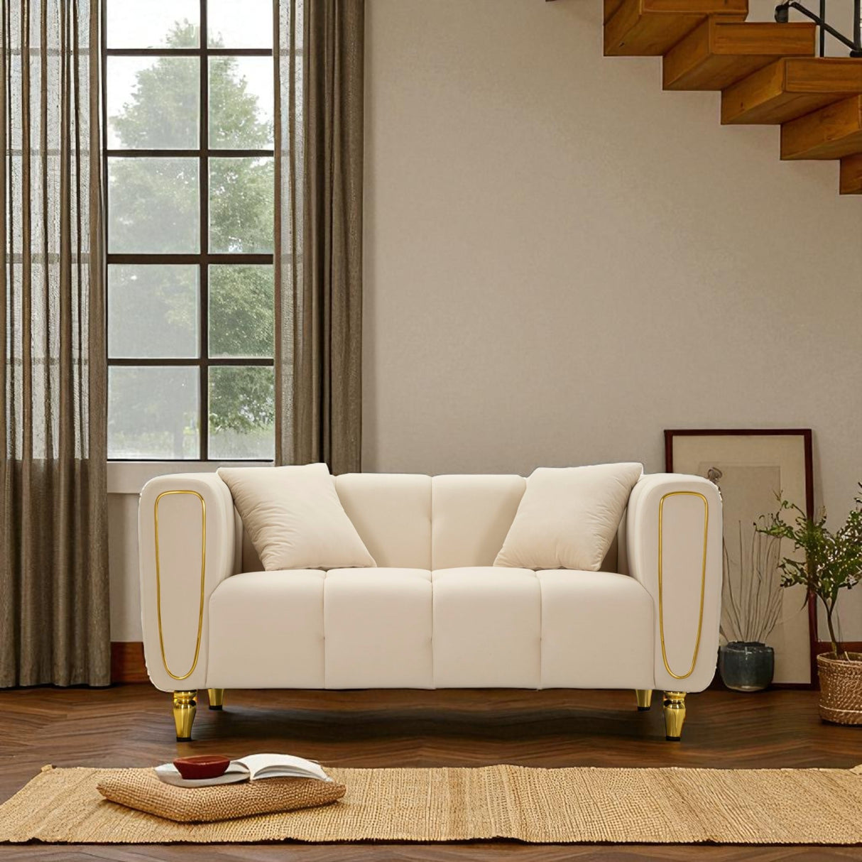 DIVANO ALMA CREMA C/CUSCINI - FERRETTI