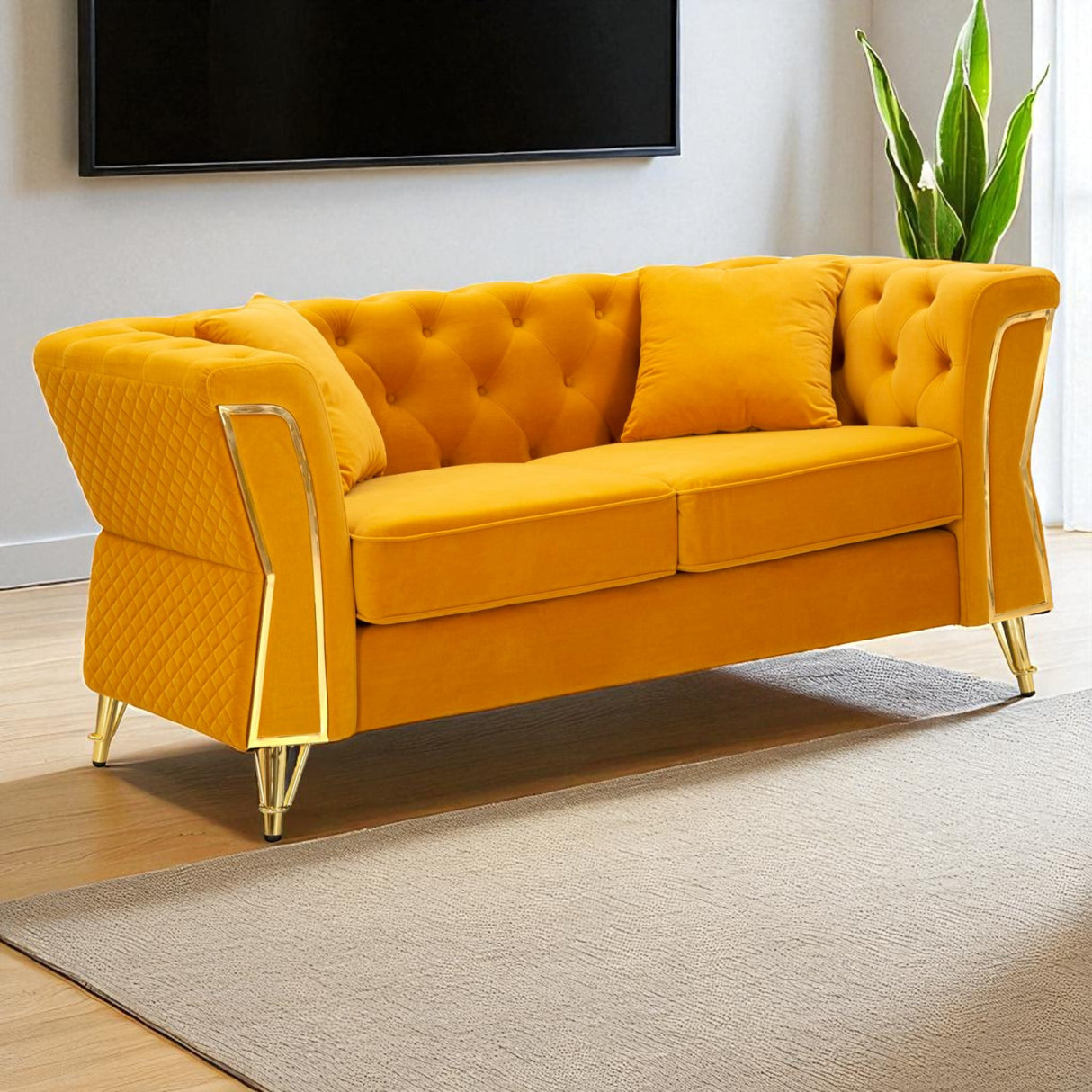 DIVANO EMY SENAPE C/CUSCINI - FERRETTI