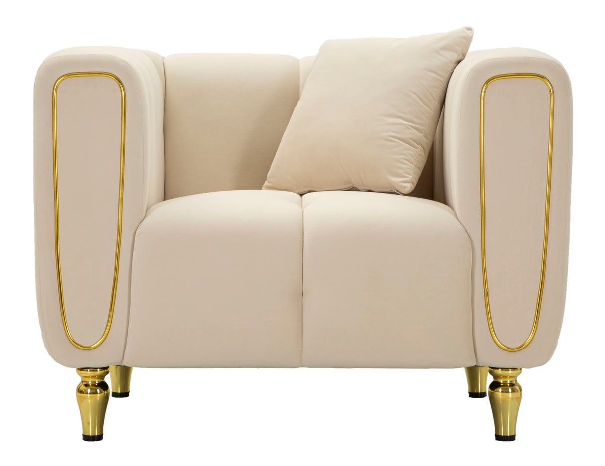 POLTRONA ALMA CREMA C/CUSCINO - FERRETTI