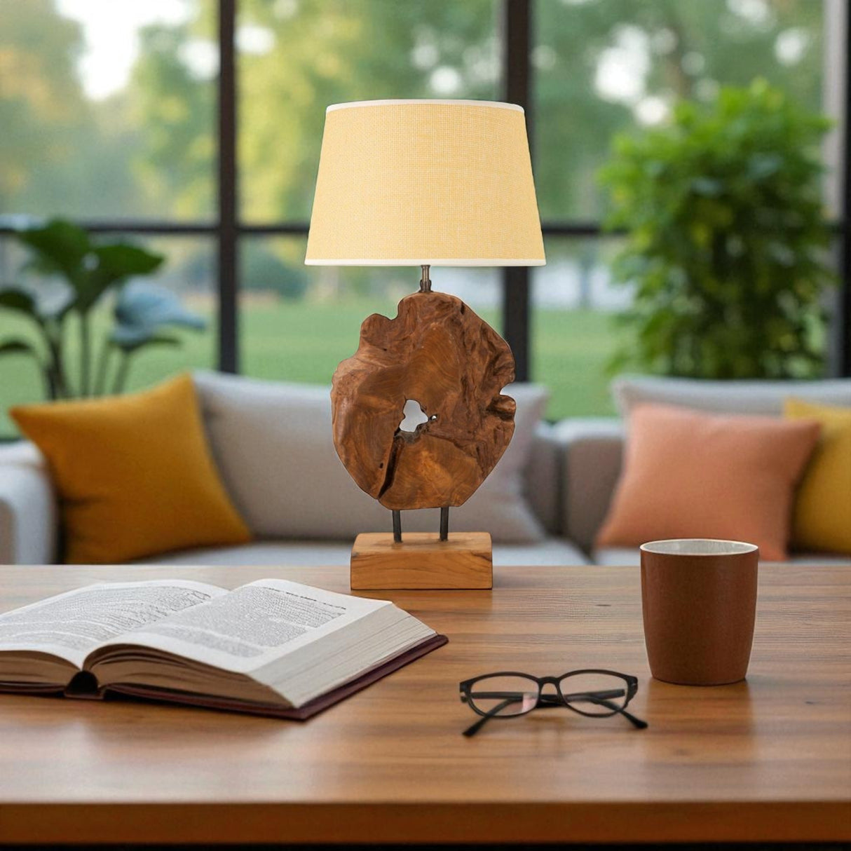 LAMPADA TEAK DA TAVOLO KEPALA - FERRETTI