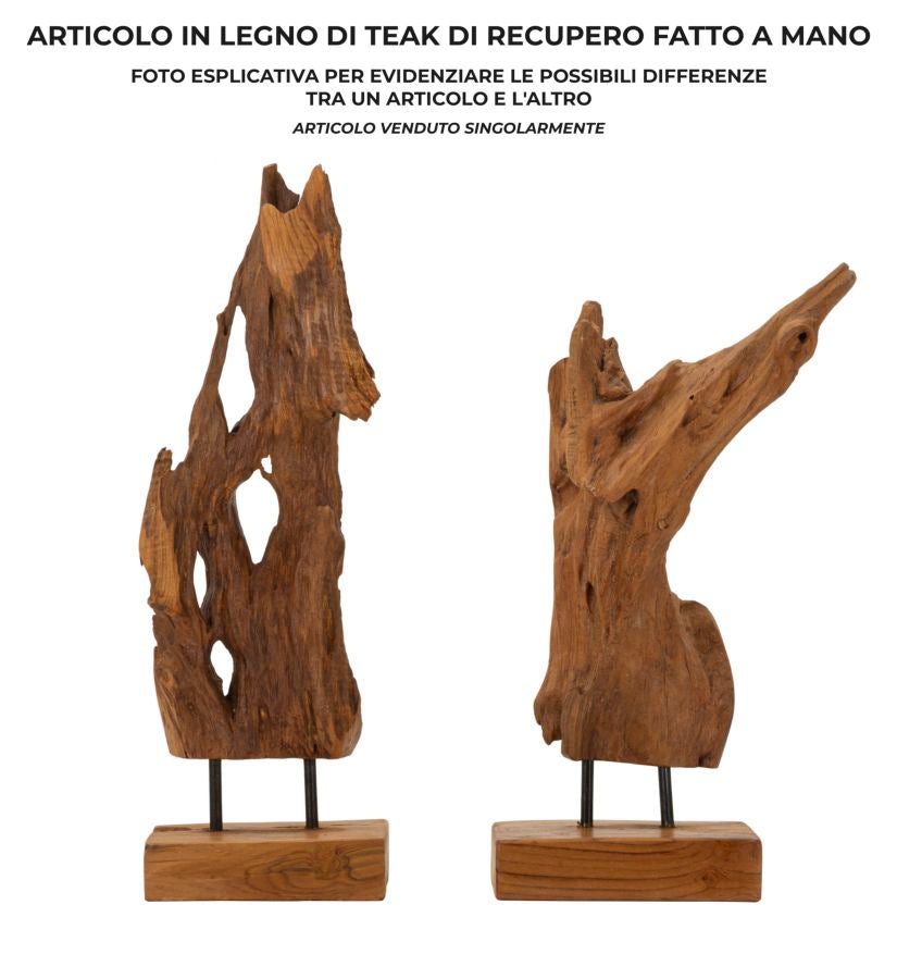 SCULTURA AKAR CM 18X13X55 IN TEAK RICICLATO (PEZZI UNICI - NON RIP. IN SERIE) - FERRETTI