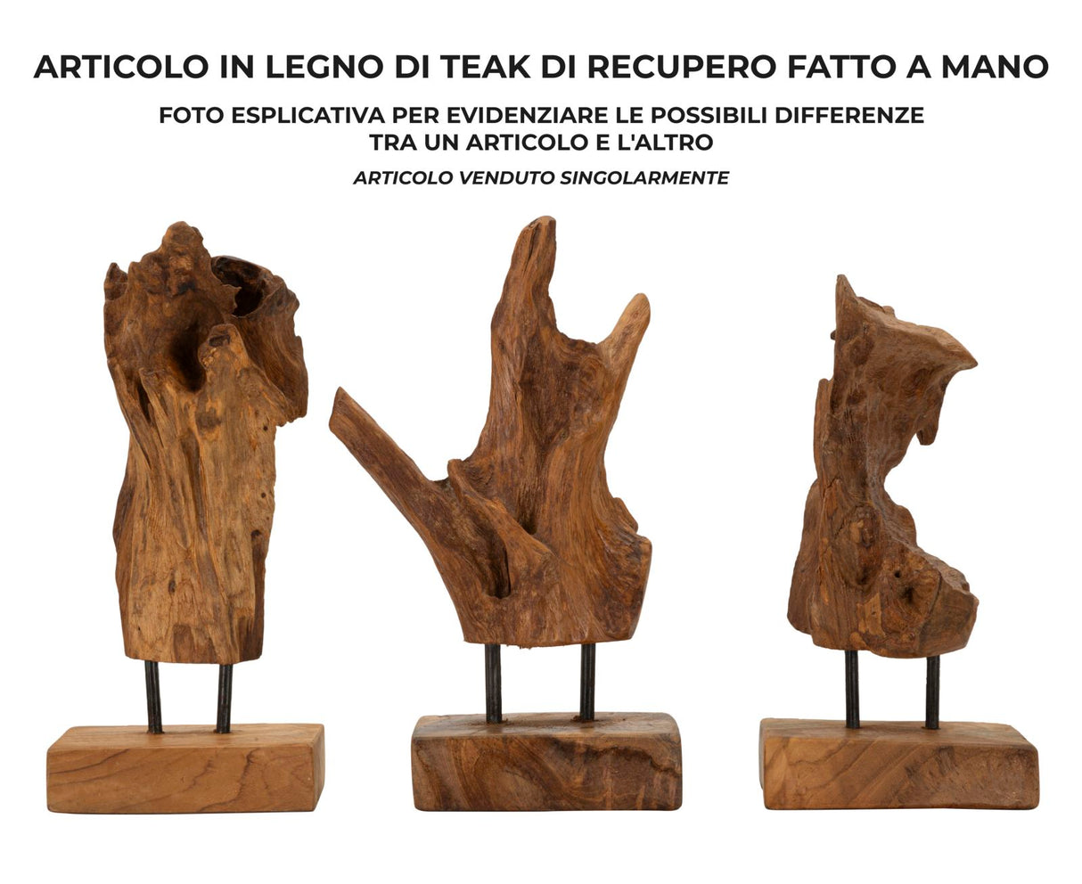 SCULTURA AKAR CM 20X11X34 IN TEAK RIC, MIN 2 (PEZZI UNICI - NON RIP. IN SERIE) - FERRETTI