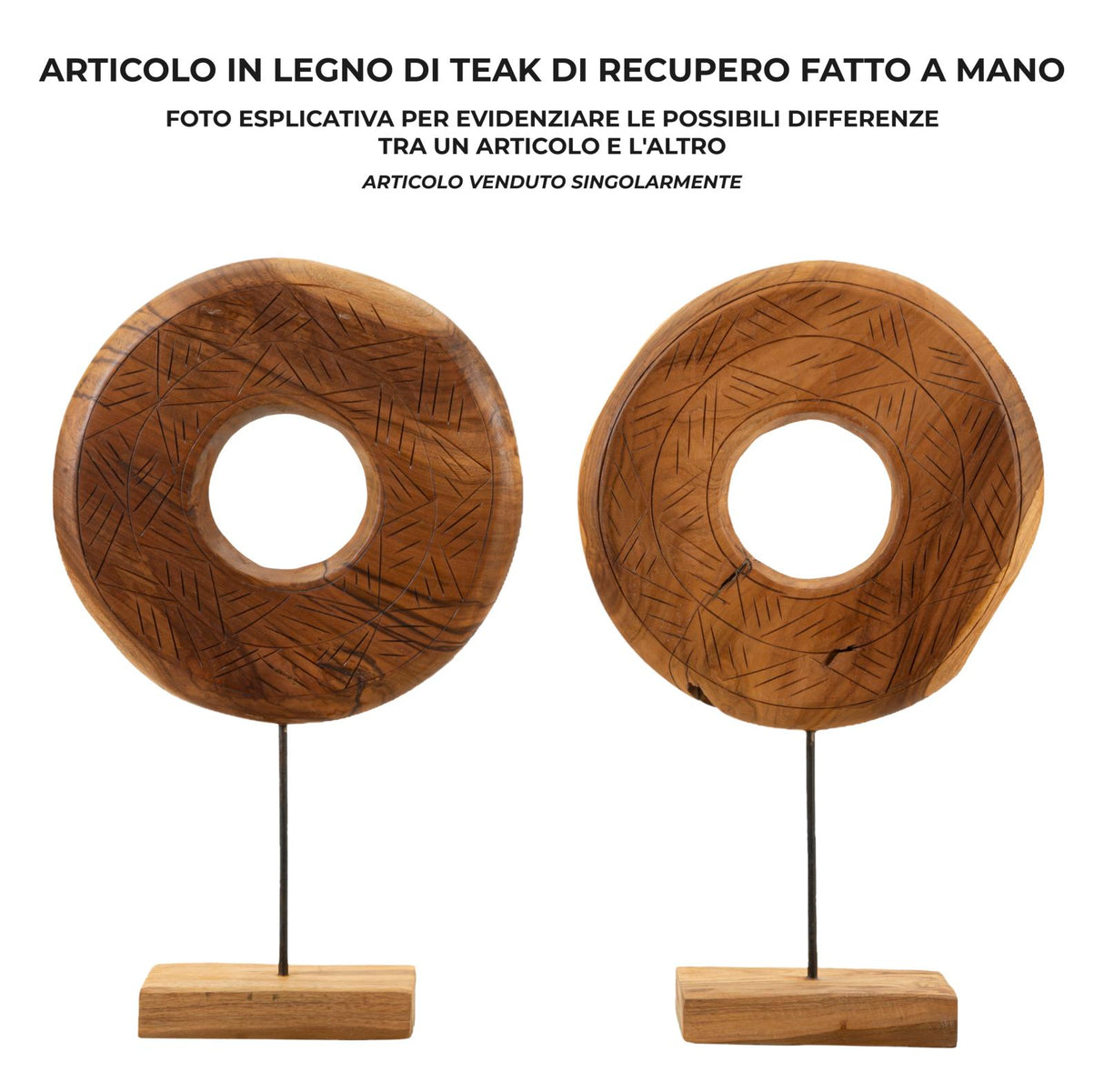 SCULTURA DORAT CM 35X10X58 IN TEAK RICICLATO (PEZZI UNICI - NON RIP. IN SERIE) - FERRETTI