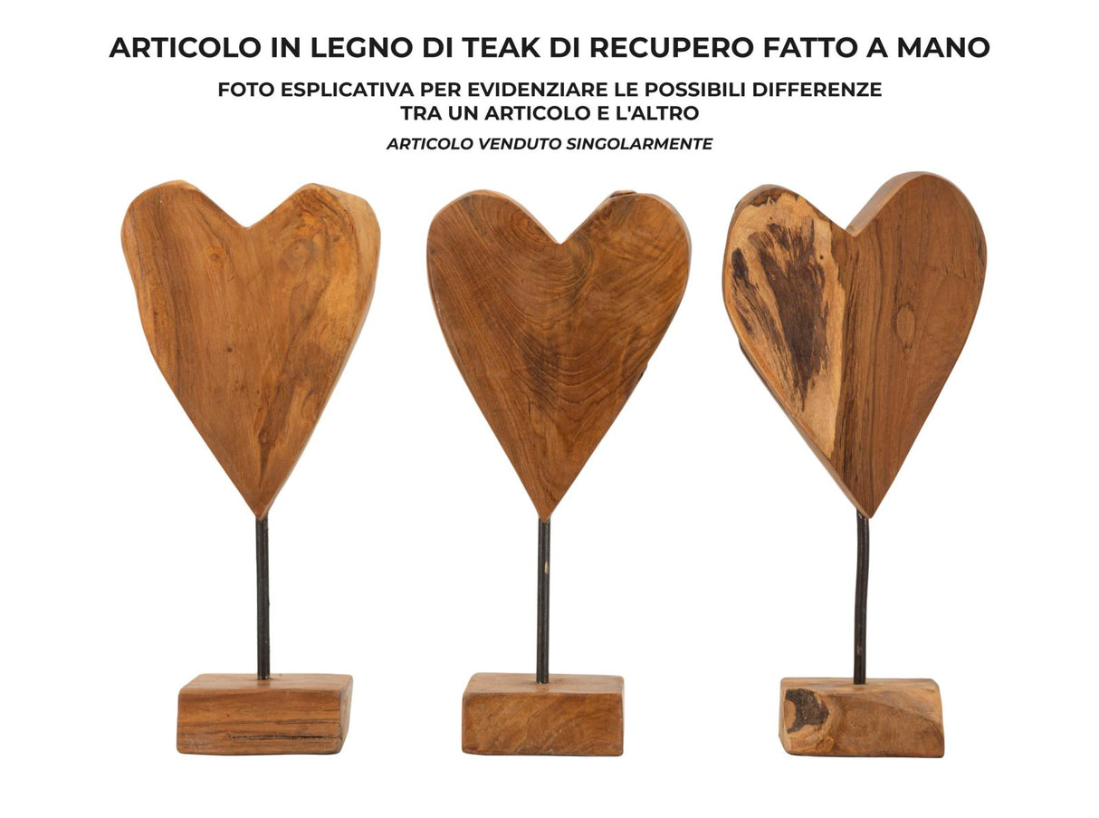 SCULTURA CUORE CM 15X10X35 IN TEAK RIC. (PEZZI UNICI - NON RIP. IN SERIE) - FERRETTI