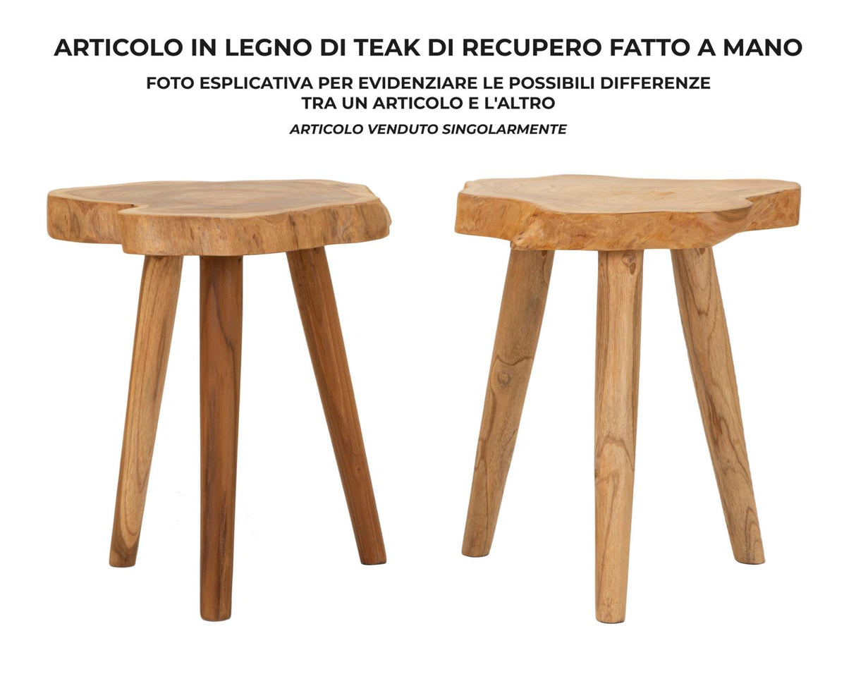 SGABELLO BUDUT IN TEAK RICICLATO (PEZZI UNICI - NON RIP. IN SERIE) - FERRETTI