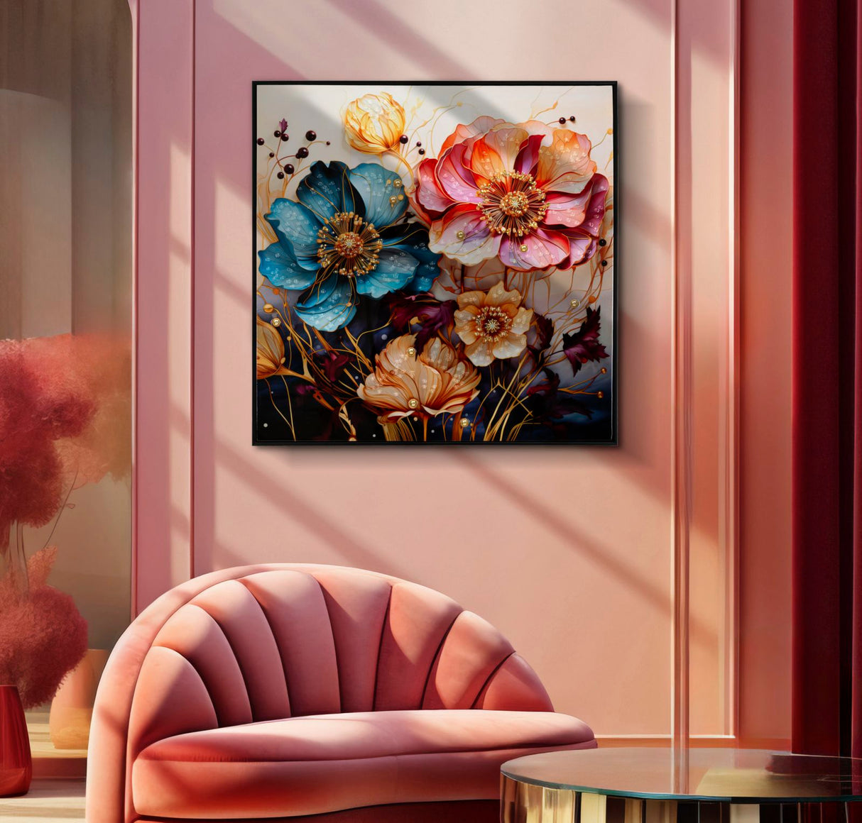 DIPINTO SU TELA LACCATO NARCY -A- C/CORNICE - FERRETTI