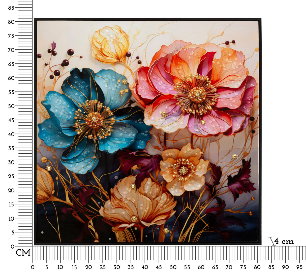 DIPINTO SU TELA LACCATO NARCY -A- C/CORNICE - FERRETTI