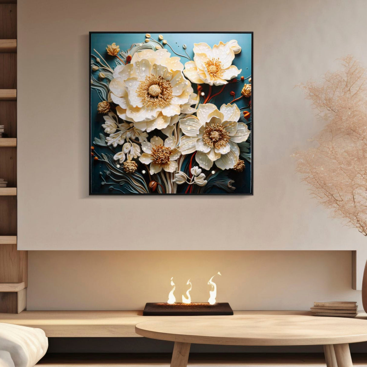 DIPINTO SU TELA LACCATO NARCY -B- C/CORNICE - FERRETTI