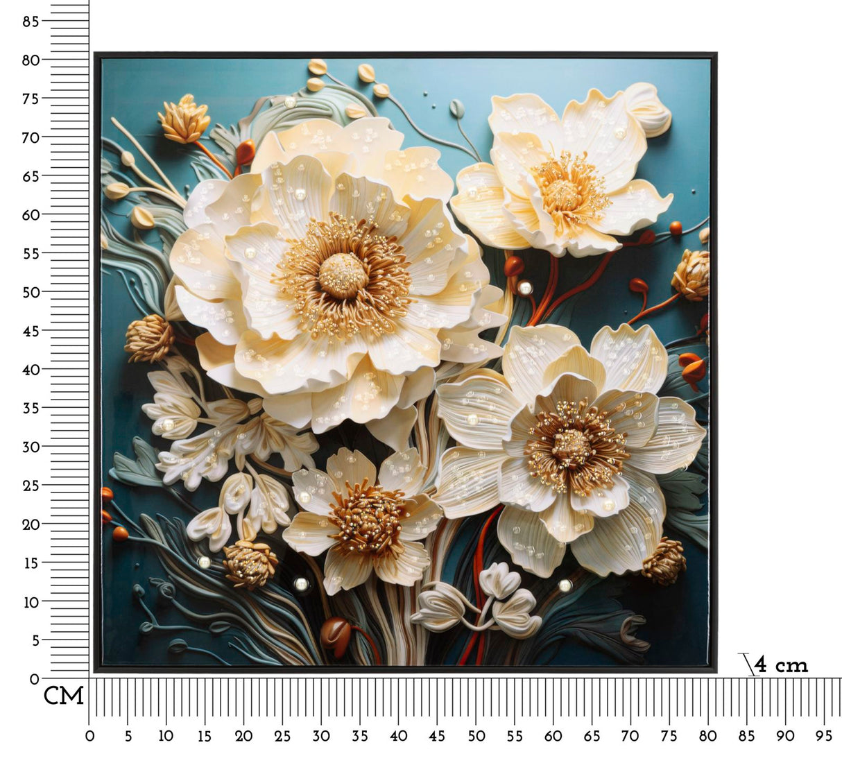 DIPINTO SU TELA LACCATO NARCY -B- C/CORNICE - FERRETTI