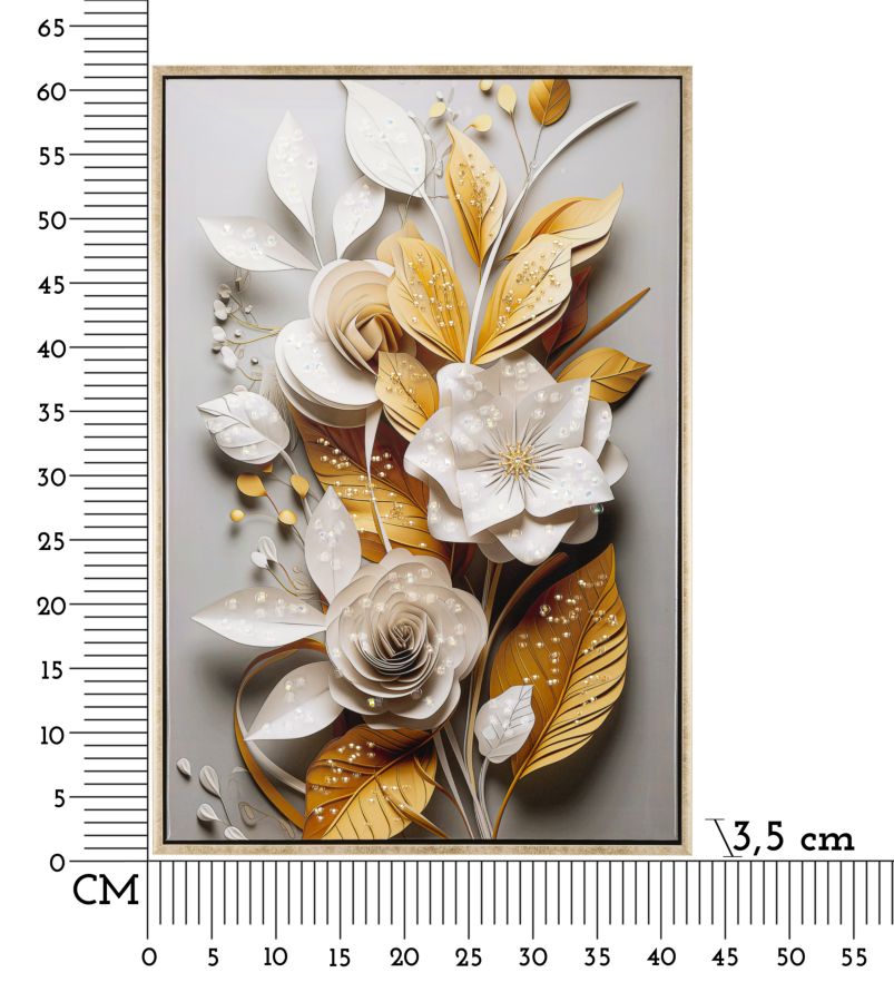 DIPINTO SU TELA LACCATO FLORA C/CORNICE - FERRETTI