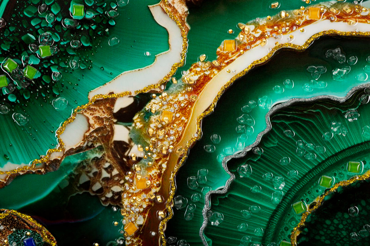 DIPINTO SU TELA LACCATO SMERALDY -A- C/CORNICE - FERRETTI