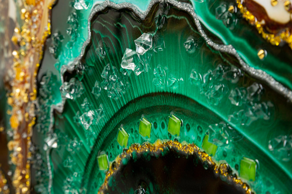 DIPINTO SU TELA LACCATO SMERALDY -A- C/CORNICE - FERRETTI