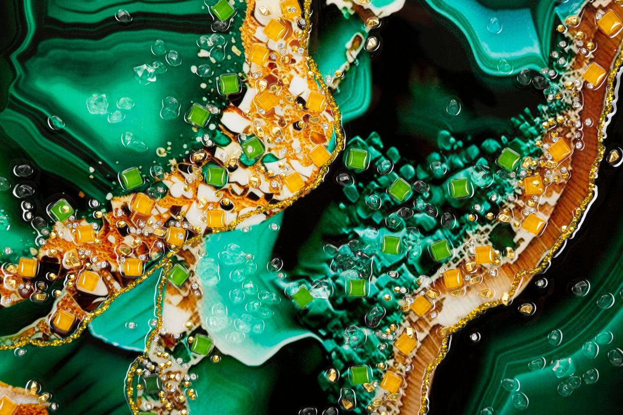 DIPINTO SU TELA LACCATO SMERALDY -B- C/CORNICE - FERRETTI