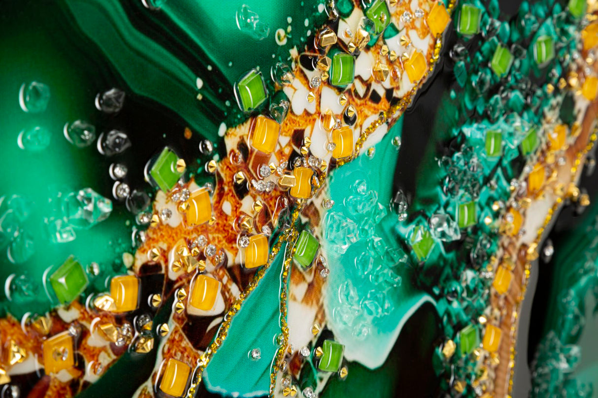 DIPINTO SU TELA LACCATO SMERALDY -B- C/CORNICE - FERRETTI