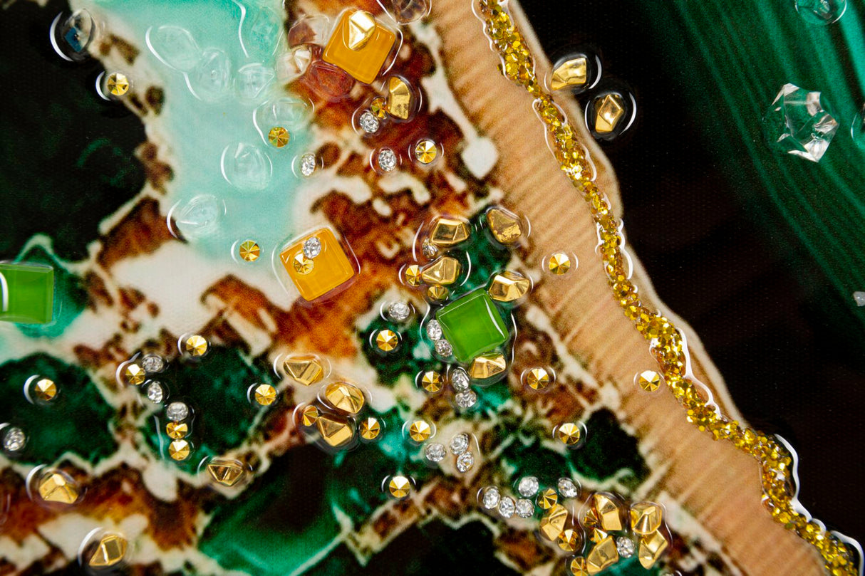 DIPINTO SU TELA LACCATO SMERALDY -B- C/CORNICE - FERRETTI