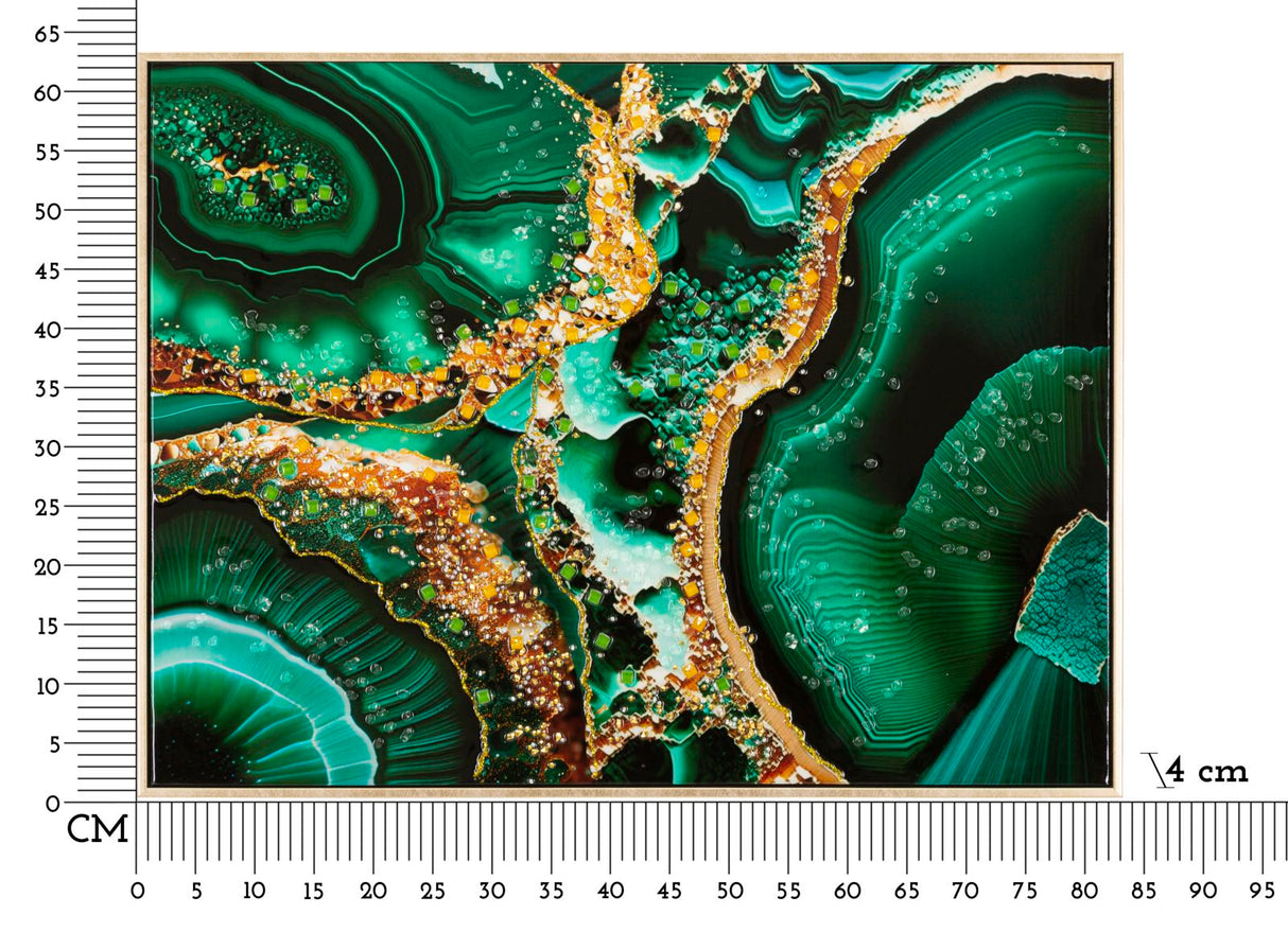 DIPINTO SU TELA LACCATO SMERALDY -B- C/CORNICE - FERRETTI