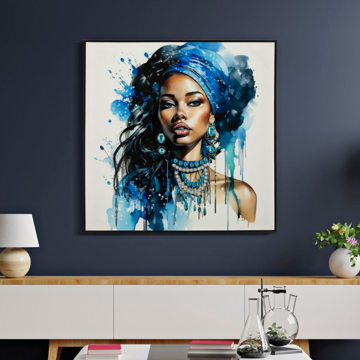 DIPINTO SU TELA LACCATO ALTEA -A- C/CORNICE - FERRETTI