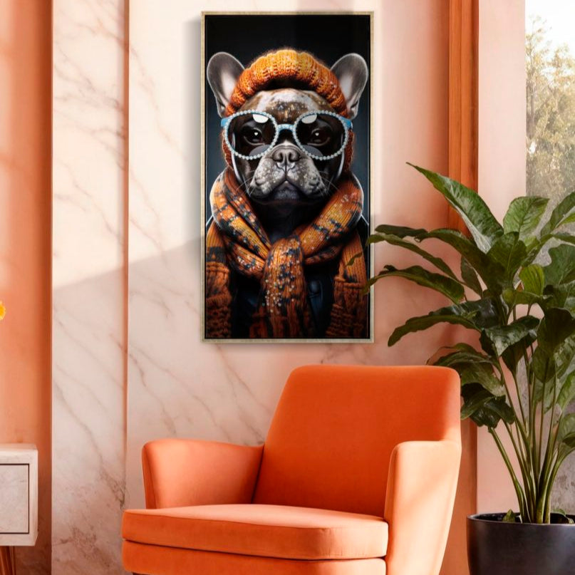 DIPINTO SU TELA LACCATO BAD BULLY -A- C/CORNICE - FERRETTI