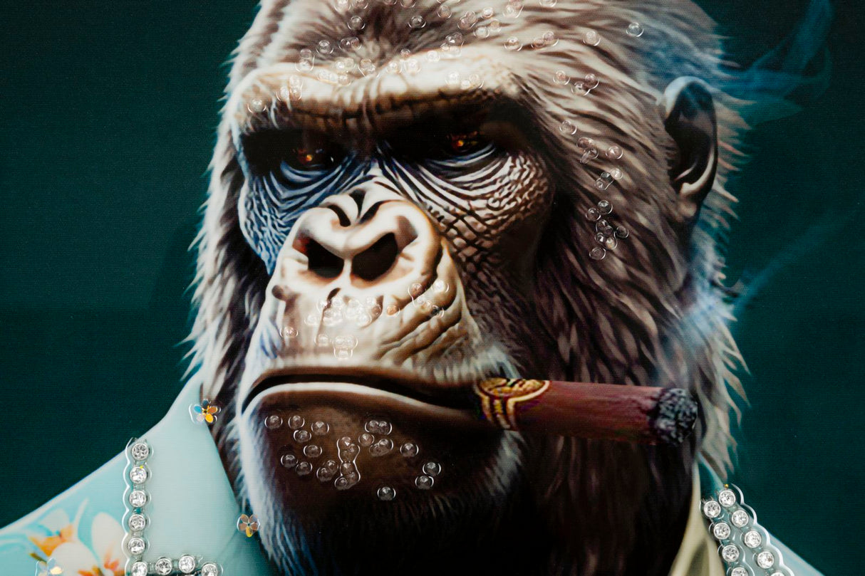 DIPINTO SU TELA LACCATO KONGY -B- C/CORNICE - FERRETTI