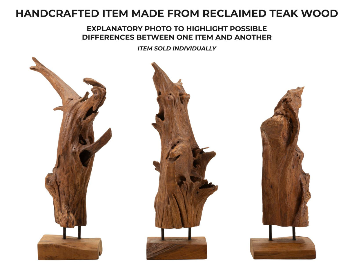 SCULTURA AKAR CM 23X27X64 IN TEAK RICICLATO (PEZZI UNICI - NON RIP. IN SERIE) - FERRETTI