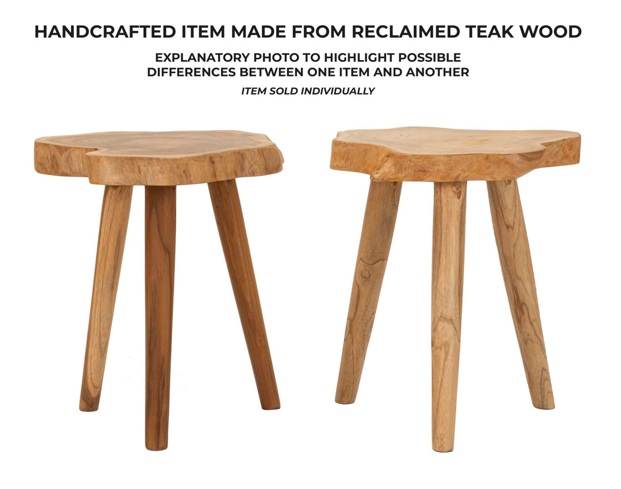 SGABELLO BUDUT IN TEAK RICICLATO (PEZZI UNICI - NON RIP. IN SERIE) - FERRETTI
