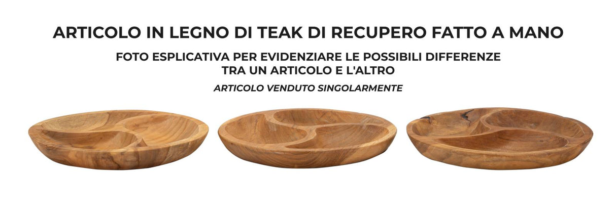 S/TASCHE 3 PARTI IN TEAK RIC. (PEZZI UNICI - NON RIP. IN SERIE) - FERRETTI