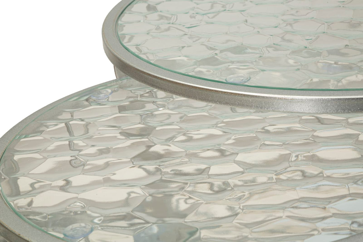 TAVOLINETTI NOAH SILVER SET 4 PZ - FERRETTI