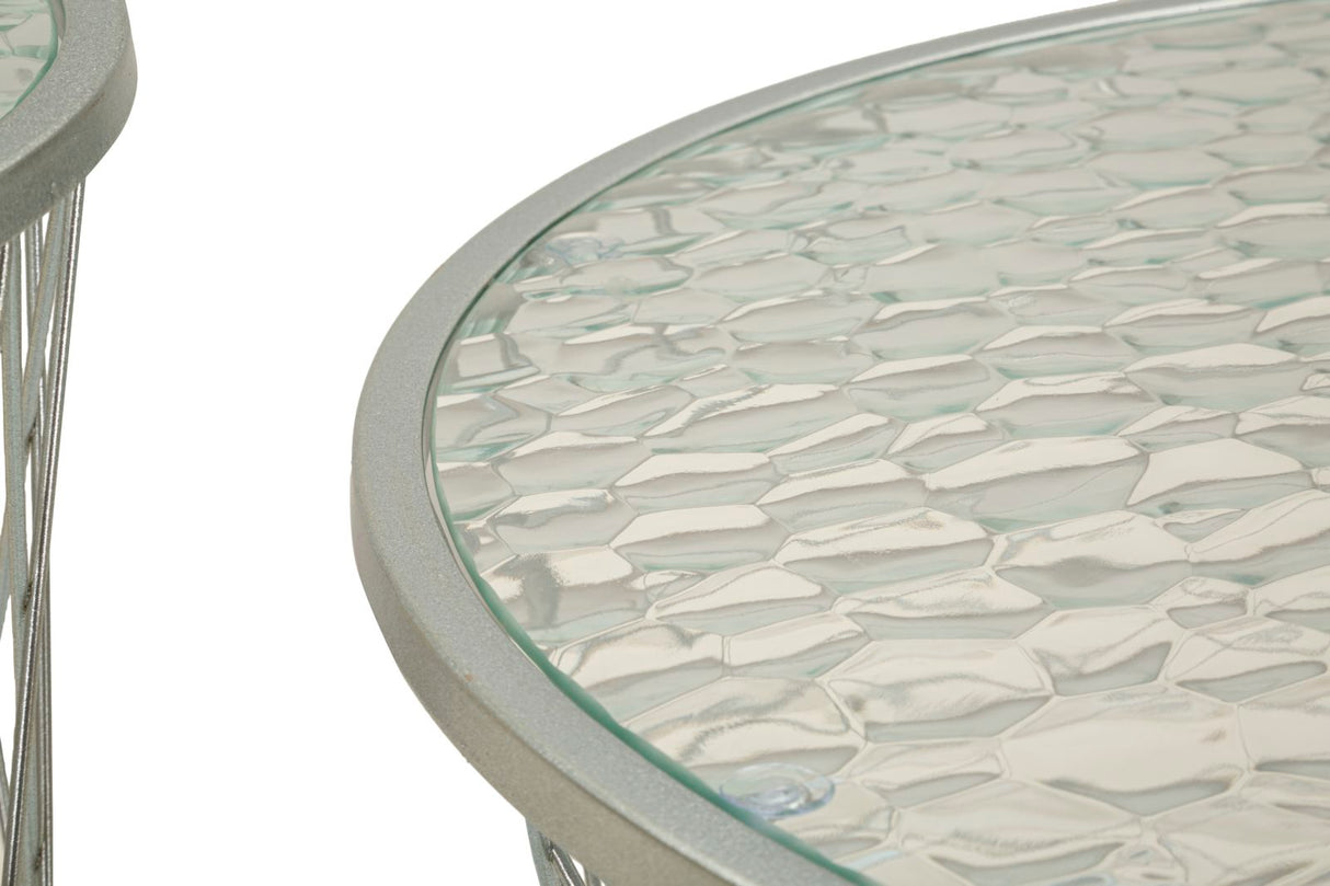 TAVOLINETTI NOAH SILVER SET 4 PZ - FERRETTI