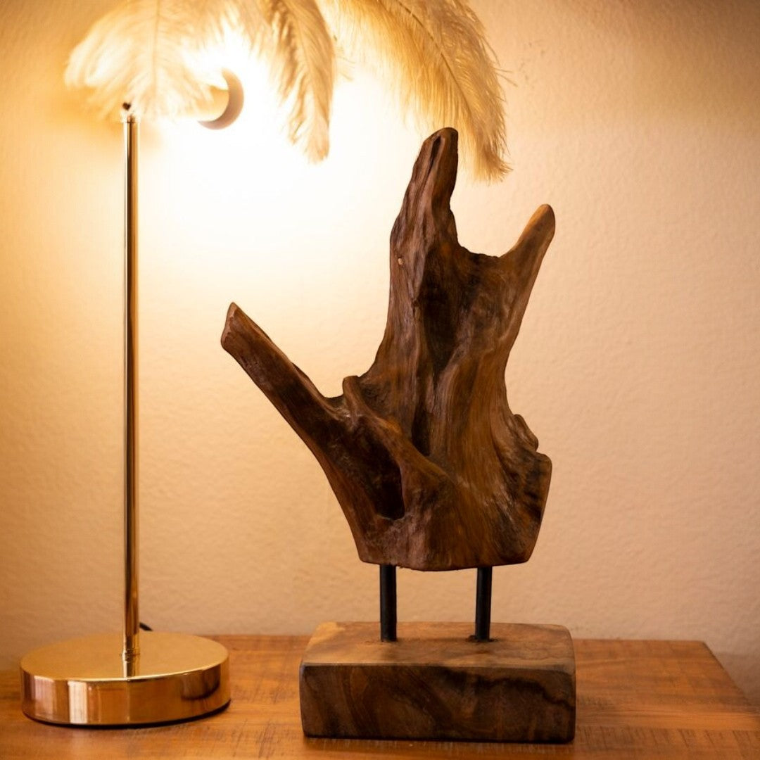 SCULTURA AKAR CM 20X11X34 IN TEAK RIC, MIN 2 (PEZZI UNICI - NON RIP. IN SERIE) - FERRETTI